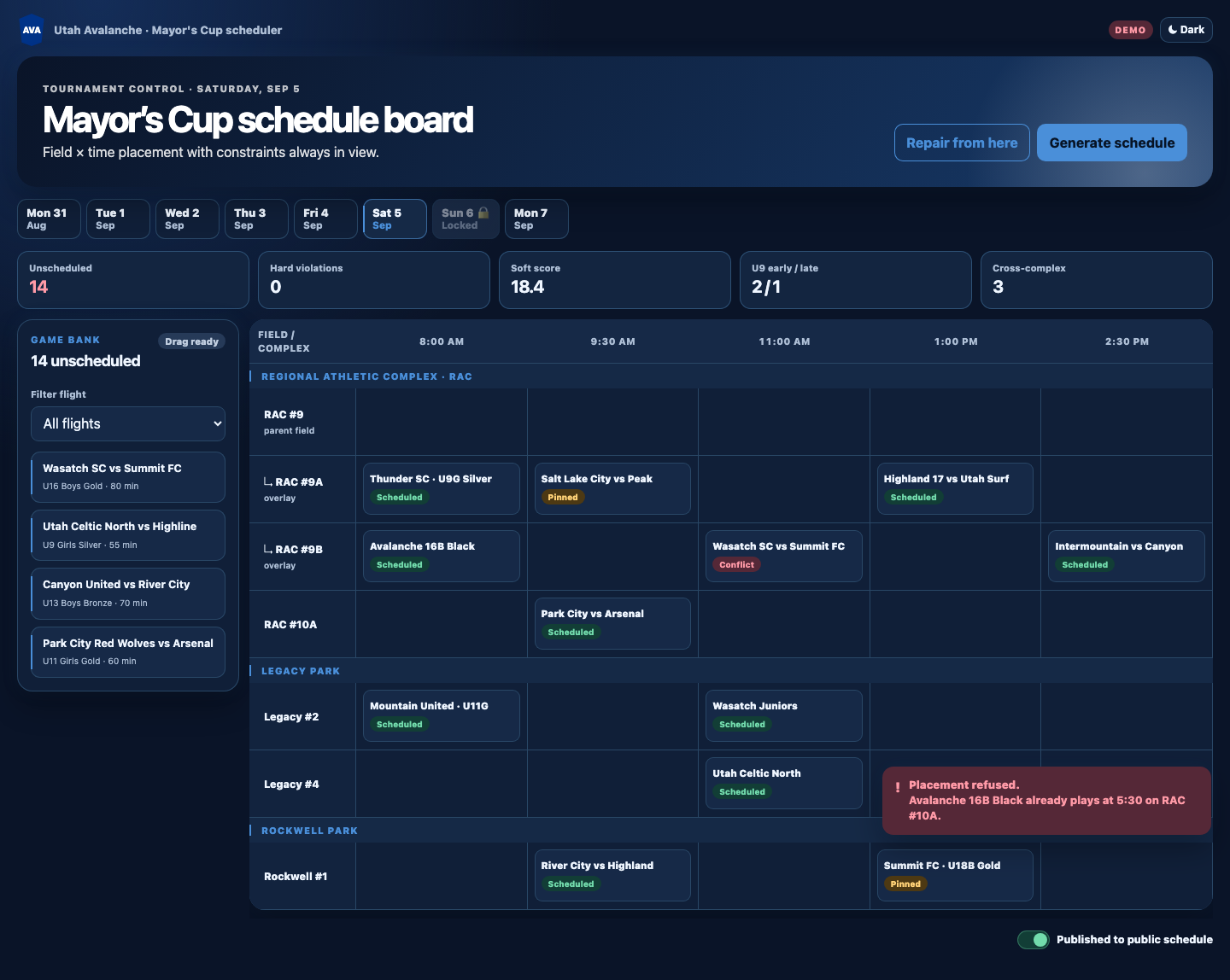 Sibling coordinator in dark mode